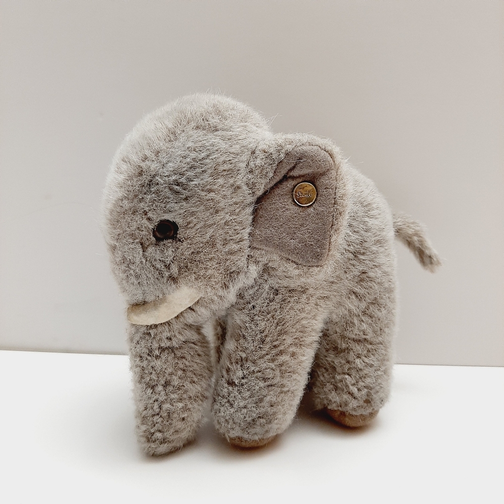 🍒 Steiff "Jumbo" Vintage Elephant Small Retro Plush Soft Gray Kids Toy - Picture 3 of 10
